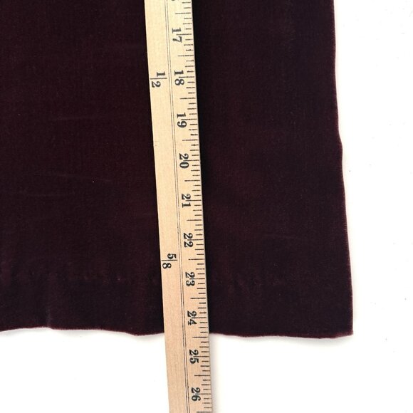 Theory Size S Mock Neck Choker Collar Velvet Top Cutout Blouse Dark Currant Red - Picture 5 of 10